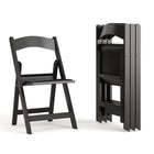 Flash Furniture – Chaise pliante en résine Hercules, capacité de 1000 lb, siège en vinyle noir, noir, 4/paquet-Ensemble de 4 chaises pliantes en résine