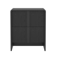 Manhattan Comfort - Table de nuit contemporaine Novara 22" à 2 tiroirs - Noir-Finition stratifiée aspect bois : aspect bois chaud et naturel avec une surface durable et facile à nettoyer