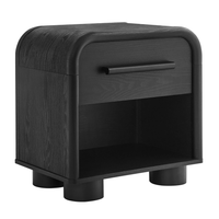 Modway - Bellamy 1-Tiroir Table de chevet - Noir-Table de chevet moderne à bord courbé