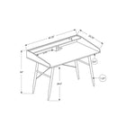 Monarch Specialties - 7540 Bureau 48 po L - Fausse Pierre Grise/Metal Noir-Dimensions du produit: 47,25 pouces L x 23,75 pouces L x 34 pouces H