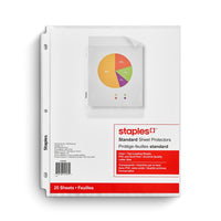 Staples - Protège feuilles transparents standard, paq./25-Protège le matériel de présentation