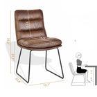 Chaises de salle de réunion rembourrées Homy Casa - - Lot de 2, simili-cuir suédé brun vieilli-Simili cuir vieilli : Apporte une touche rustique et stylée à votre espace.