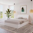 Nexera - Tête de lit queen, Blanc-Meubles conçus et produits au Canada à partir de panneaux de particules et de MDF certifiés CARB II/FSC.  Item expédié en 24-48 heures après réception de la commande.  Assemblage requis