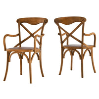 Modway - Gear Fauteuil à manger Ensemble de 2 - Noyer-Jambes effilées