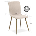 FurnitureR - Chaise de salle manger rose - ensemble de 4 - beige-Sans bras