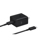 Samsung - Chargeur mural 45 W avec câble USB-C - Noir-Chargement ultra rapide : Galaxy S10 5G, Galaxy Note10, Galaxy Z Fold2, Galaxy Z Flip3 et versions ultérieures / Galaxy A90 5G, A80, A70, A52, A33, A23, A05, A15 et versions ultérieures / Galaxy M31s, M51, M62, M23, M53, M14 et versions ultérieures / Galaxy Tab S7 et versions ultérieures ; Chargement ultra rapide 2.0 : Galaxy Note 10+, Galaxy S20 Ultra, Galaxy S22+, Galaxy S22 Ultra, Galaxy S23+, Galaxy S23 Ultra, Galaxy S24+, Galaxy S24 Ultra / Galaxy T