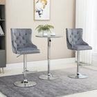 HOMCOM - Tabourets de bar pivotants réglables avec repose-pieds - gris - paquet de 2-La hauteur de l'assise est réglable jusqu'à la hauteur du comptoir ou du bar 
