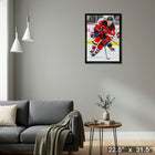 Jesper Bratt New Jersey Devils - Toile encadree - 22" x 31"-Prêt à accrocher - livré entièrement assemblé