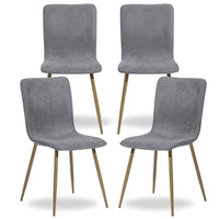 FurnitureR - Chaise de salle manger grise, ensemble de 4, SCARGILL GREY-Tissu gris