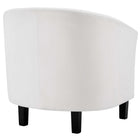 Modway - Prospect Chenal Touffé Performance Velvet Fauteuil - Blanc-Pattes en caoutchouc noir