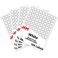 JAM Paper - Sceaux autocollants ronds - 3/4 po - blanc - paquet de 4-Blanc