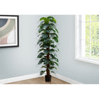 Monarch Specialties - Plante Artificielle - 83 po Heur - Arbre Monstera - Feuilles Vertes - Pot Noir-Les 78 feuilles vertes luxuriantes, de haut en bas, apportent une touche de nature à tout intérieur