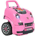 Qaba - Jouet de jeu pour enfants : moteur de camion mécanique - Rose-61 pièces, dont 28 boulons, quatre écrous, un porte-clés de jeu et un jeu d'autocollants 