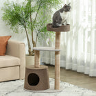 PawHut - Arbre à chat griffoir, poteau d’escalade pour chaton, mobilier pour animaux avec jouet - marron-Un endroit parfait pour que les chats puissent griffer, se détendre et faire de l'exercice 