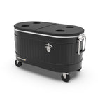 Permasteel - Glacière roulante 80 pintes - noire-Sa grande capacité de 80 pintes offre un espace généreux pouvant contenir entre 95 et 106 canettes de 12 oz (selon la manière dont vous disposez la glace).
