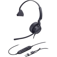 Casque mono Yealink UH42 - Casque pour téléphone et ordinateur - Certifié Microsoft Teams  - Noir-Longueur du câble du casque : 0,65 m (du casque à l'unité de contrôle d'appel)