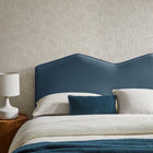 Modway - Cosette Performance Velvet Tête de lit pleine grandeur, Bleu Cadet-Finition de bord simple