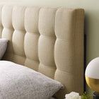 Modway - Lily Tissu rembourré Tête de lit complète, Beige-Rembourrage en polyester fin