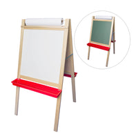 Crestline - Chevalet magnétique de luxe avec rouleau de papier - tableau noir vert/tableau effaçable à sec blanc - 122 cm (h.) x 61 cm (l)-Il est équipé d'un tableau magnétique effaçable à sec d'un côté, d'un tableau noir vert au verso et d'un rouleau de papier de 45 cm x 30 m monté sur le dessus.