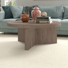 Hudson&Canal - Table basse ron Holm 91 cm de largeur - Chêne gris vieilli-Dimensions du produit : 36" L x 36" l x 15" H