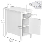 HOMCOM - Table d’appoint étroite - blanc-Le tiroir ouvert peut être tiré pour y placer des objets 