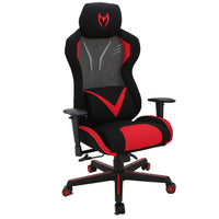 Chaise de bureau rembourrée à dossier haut de gamme TygerClaw-Upholstered in soft and durable black mesh and fabric seat