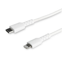 StarTech - câble USB-C blanc durable de 3 pieds (1 m) vers Lightning-DURABLE : 3,3 pi. Câble électrique robuste avec fibre d’aramide pour une haute résistance à la traction, augmentant la fiabilité et la durée de vie du câble, Testé pour résister à 10 000+ cycles de flexion à 180° et 5000+ insertions