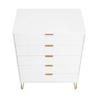 Manhattan Comfort - Dumbo commode moderne et commode haute à 5 tiroirs - blanc - ensemble de 2-10