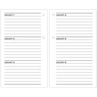 AT-A-GLANCE - Recharge de calendrier de bureau quotidien 2026 avec onglets mensuels 2 pages/jour - 6 po H x 3 1/2 po l - anglais-Imprime en noir et rouge