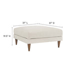 Modway - Zoya Duvet Rempli Trop Rempli Ottoman - Tissu ivoire-Mélange duvut rempli