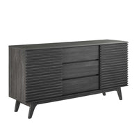 Modway - Render Table buffet de buffet de 63 po ou Meuble TV, Fusain-Présentoir buffet de buffet du milieu du siècle