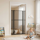 PawHut - Barrière pour animaux extra haute 63 po, barrière de sécurité bébé réglable 30-41 po l-Espacement étroit des barreaux de 1,8 po empêche les petits animaux de se faufiler

