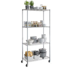 Seville Classics - Étagère commerciale à 4 niveaux - 36 po L x 18 po l x 72 po H - Chromée-Capacité sur pieds de nivellement : 500 livres par étagère