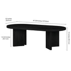 Hudson&Canal - Table basse ovale Alma 48 po de largeur - Grain noir-9