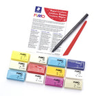 Staedtler Ensemble Créatures Magiques FIMO, couleurs assorties, paquet de 14-Ensemble de 12 demi-blocs de pâte à modeler de couleurs assorties emballés individuellement dans une boîte