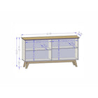 Manhattan Comfort - Buffet moderne mi-siècle Yonkers 160 cm (62,99 po) - Blanc-Comprend 2 armoires dissimulant un total de 4 espaces de rangement avec 1 étagère amovible du côté droit