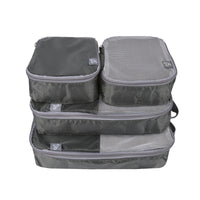 Travelon - Organisateurs d'emballage souples - Gris - Lot de 4-4 tailles d'empilage modulaire pour un rangement organisé et une meilleure capacité des bagages