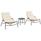 Manhattan Comfort - Ensemble de conversation moderne Sunset pour patio, 3 pièces - Crème - Lot de 3-Hauteur d’assise : 13,38 po