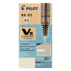 Pilot – Stylos à bille roulante Hi-Tecpoint V5 – pointe extra-fine – 0,5 mm – Rouge – Paquet de 12  -Bille en alliage de carbone et tuyau en acier inoxydable