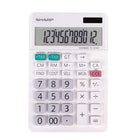 Sharp - EL334W - Calculatrice de bureau à 12 chiffres - Blanche-Calculatrice de table à gros écran, 12 chiffres