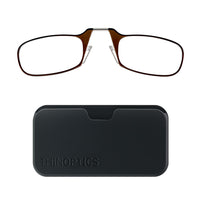 ThinOptics 2.5 Marron Lecteur avec Pod Noir Universel - Marron-Le produit comprend les lunettes de lecture ThinOptics et l'étui universel avec un adhésif sans résidu à coller sur votre téléphone / étui ou toute autre surface dure et plate