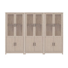 Manhattan Comfort - Jodie 31 po Bibliothèque Mid-Century Moderne - Chêne blanchi - Lot de 3-Bibliothèque de style mid-century moderne pour bureau à domicile, salon et rangement supplémentaire lot de 3