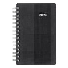 Blueline - 2026 Agenda quotidien DuraFlex avec Couverture texturé extra robuste - 8 po x 5 po - Noir - Bilingue-Horaire de rendez-vous de 7 h a.m. à 7 h 30 p.m., à intervalles de 30 minutes pour la semaine complète