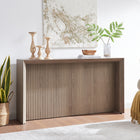 Hudson&Canal - Console Piedmont 56" L - Chêne gris vieilli-Fini en chêne gris vieilli aspect bois