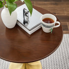 Modway - Lippa Rond de 20 po Bois Table d’appoint - Noyer d’or-Tampon feutre non marquant