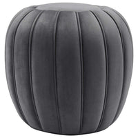 Modway - Celebrate Chenal Touffé Performance Velvet Ottoman - Gris-Ottoman touffé