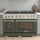 Kucht - 48 po Série KFX-X style professionnel au gaz naturel - Acier inoxydable/Vert olive-Garantie limitée du fabricant de 2 ans