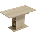 HOMCOM - Table à manger extensible 43,3 po-51,2 po avec étagères de rangement ouvertes pour 4-6 personnes - bois naturel-S'étend facilement de 43,3 po à 51,2 po, pouvant accueillir jusqu'à six personnes 