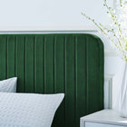 Modway - Celine Chenal Touffé Performance Velvet Lit de plateforme King, Émeraude-Assemblée requise