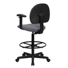 Flash Furniture - Tabouret de dessinateur ergonomique en tissu avec bras (26 à 30,5 po ou de 22,5 à 27 po haut.), gris-Bouton de réglage de la profondeur du dossier